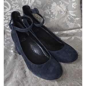 Jildor Zara Strappy Navy Blue Dress Pumps 7 N